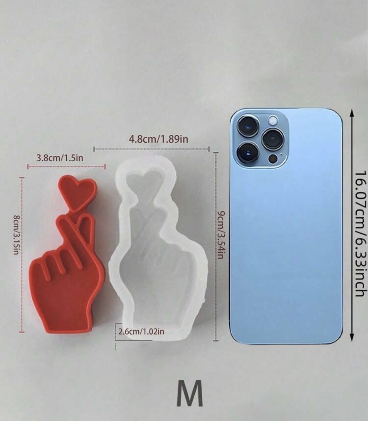Molde Vela Mano Con Corazón M