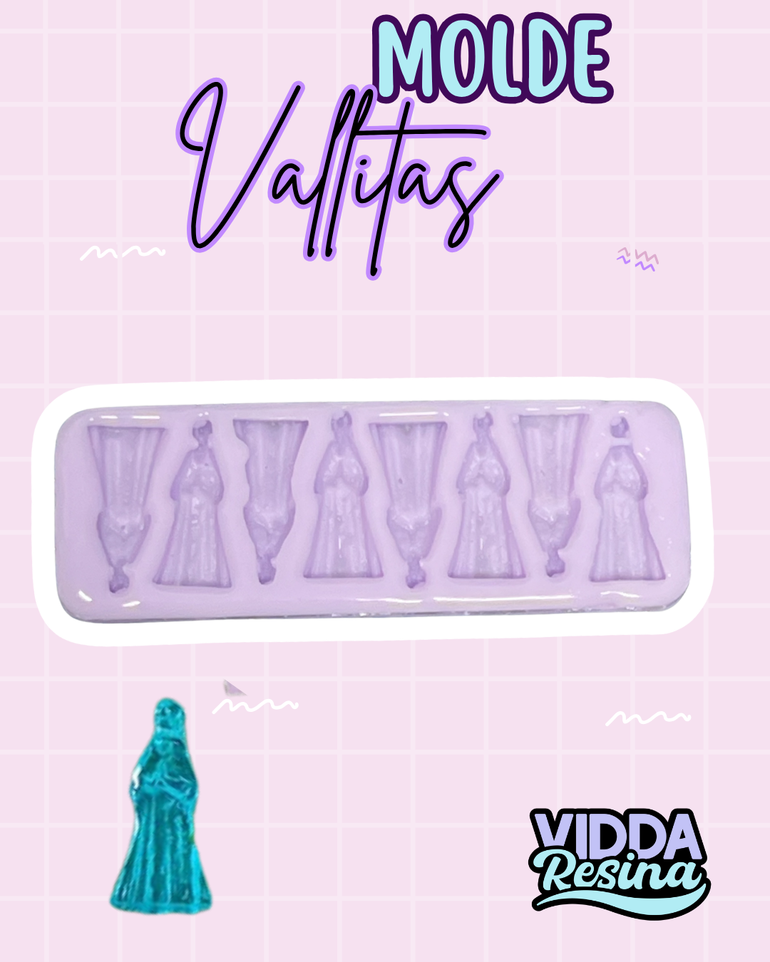 Molde  8 Virgenes Dijes Resina Mres